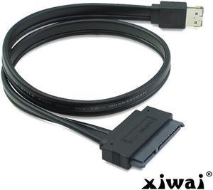 Xiwai 50cm Dual Power 12V and 5V eSATAp Power ESATA USB 2.0 combo to 22Pin SATA cable for 2.5" 3.5" Hard Disk Drive
