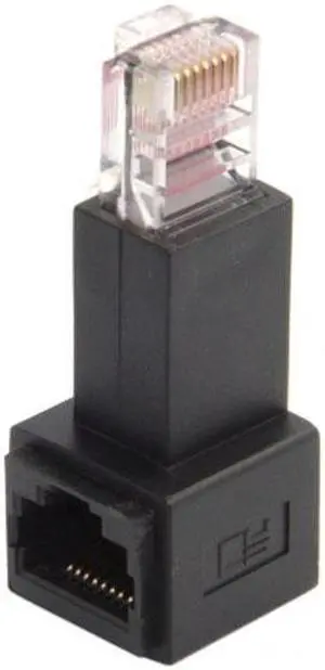 KAIBOXIXI Left Angled 90 Degree 8P8C FTP STP UTP Cat 5e Male to Female Lan Ethernet Network Extension Adapter