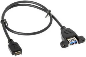 KAIBOXIXI USB 3.1 Front Panel Header to USB 3.0 Type-A Female Extension Cable 50cm Panel Mount Type
