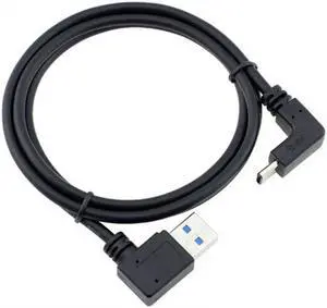 KAIBOXIXI USB 3.1 USB-C Up & Down Angled to 90 Degree Right Angled A Male Data Cable for Macbook & Tablet & Phone