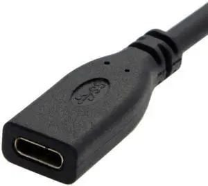 Jimier Cable 90 Degree Right Angled USB-C USB 3.1 Type C Male to Female Extension Data Cable for Macbook Tablet 20cm