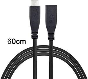 Chenyang UC-218-BK-0.6M USB-C USB 3.1 Type C Male to Female Extension Data Cable for Macbook Tablet Mobile Phone 60cm