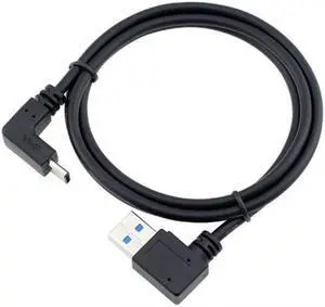 KAIBOXIXI USB 3.1 USB-C Up & Down Angled to 90 Degree Left Angled A Male Data Cable for Macbook & Tablet & Phone
