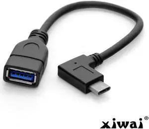 Xiwai USB-C USB 3.1 Type C Male to A Female OTG Data Cable for Macbook Tablet Mobile Phone 90 Degree Right Angled