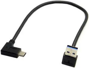 KAIBOXIXI Reversible USB 3.1 USB-C Angled to 90 Degree Up Angled A Male Data Cable for Macbook & Tablet & Mobile Phone