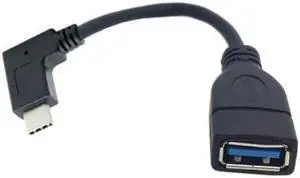 Jimier Cable 90 Degree Right Angled USB-C USB 3.1 Type C Male to  A Female OTG Data Cable for Macbook Tablet Mobile Phone