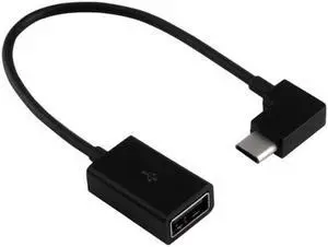 CYSM Right Angled 90 Degree USB-C Type-C to USB 2.0 Female OTG Cable for Cell Phone Tablet & Laptop Black