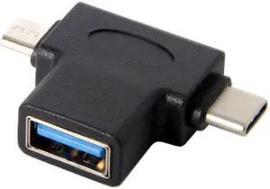 Jimier Cable USB 3.1 Type-C & Micro USB Combo to USB 2.0 A Female OTG Data Host Adapter