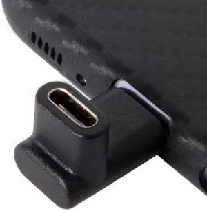 KAIBOXIXI 90 Degree Up or Down Angled Reversible USB 3.1 Type-C Male to Female Extension Adapter for Laptop & Phone