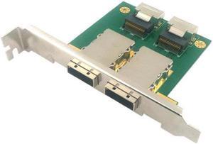 Cablecc CY SF-035 Dual Ports Mini SAS SFF-8088 To SAS 36Pin SFF-8087 PCBA Female Adapter With PCI Bracket