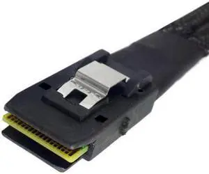 Jimier Cable Internal 36 Pin Mini SAS SFF-8087 Host to 4 SFF-8482 Target SAS Hard Disk and SATA Power Cable 100cm