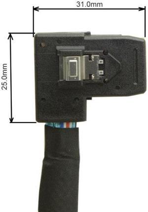 Chenyang Cable Ultra Slim Flat Left Angled 90 Degree Mini SAS 36pin SFF-8087 to 8087 Data Raid Cable 80cm