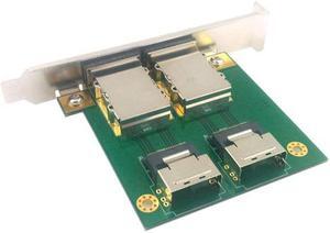 Jimier Cable Dual Ports Mini SAS SFF-8088 To SAS 36Pin SFF-8087 PCBA Female Adapter With PCI Bracket