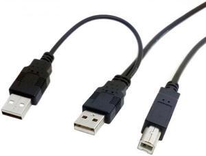 KAIBOXIXI Dual USB 2.0 Male to Standard B Male Y Cable 80cm for Printer & Scanner & External Hard Disk Drive