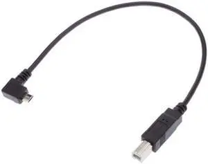 CYSM 30cm Right Angled 90 Degree Micro USB OTG to Standard B Type Printer Scanner Hard Disk Cable