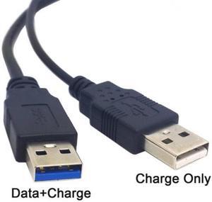 CYSM Black USB 3.0 Female to Dual USB Male Extra Power Data Y Extension Cable for 2.5" Mobile Hard Disk