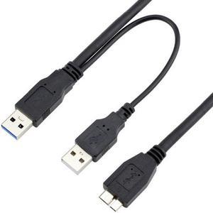 Chenyang U3-029-0.5M Dual USB3.0 A Male to Micro USB 3.0 Y cable with Extra Power for Mobile HDD