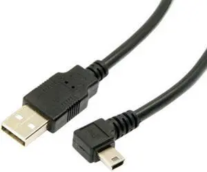 Jimier Cable Mini USB B Type 5pin Male Left Angled 90 Degree to USB 2.0 Male Data Cable 6ft 1.8m
