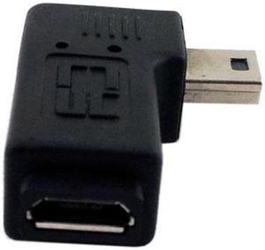 Jimier Cable 90 Degree Right Angled Mini USB Male to Micro USB Female Data Sync Power Adapter