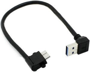 Cablecc CY U3-032 Up Angled 90 Degree USB 3.0 to Micro 10Pin Right Angled Cable 20cm for Cell phoneHard Disk SSD