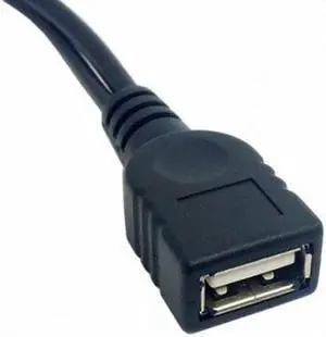 Jimier Cable Black USB 2.0 Female A to Dual A Male Extra Power Data Y Extension Cable for 2.5" Mobile Hard Disk