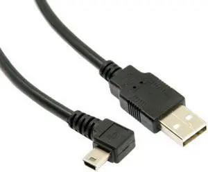 Jimier Cable Mini USB B Type 5pin Male Right Angled 90 Degree to USB 2.0 Male Data Cable 6ft 1.8m