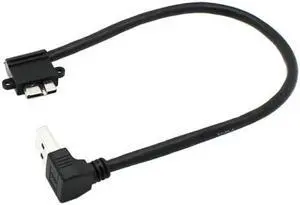 KAIBOXIXI Up Angled 90 Degree USB 3.0 to Micro 10Pin Right Angled Cable 20cm for Cell phone & Hard Disk SSD