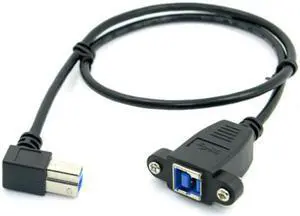 KAIBOXIXI USB 3.0 Back Panel Mount B Type Female To Right Angled 90 Degree B Type Male Extension cable 0.5m