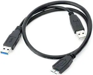 CYSM Dual USB3.0 A Male to Micro USB 3.0 Y cable with Extra Power for Mobile HDD