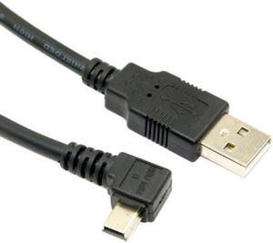 KAIBOXIXI Mini USB B Type 5pin Male Left Angled 90 Degree to USB 2.0 Male Data Cable 6ft 1.8m