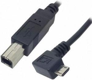 HKCY U2-103-LE Left Angled 90 Degree Micro USB OTG to Standard B Type Printer Scanner Hard Disk Cable 60cm