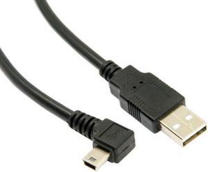 Xiwai Cable Mini USB B Type 5pin Male Right Angled 90 Degree to USB 2.0 Male Data Cable 5 Meters with EMI Ferrite Core