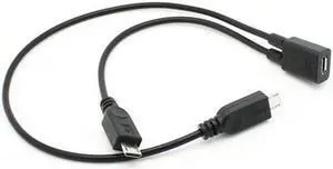 Jimier Cable Micro USB Female to 2 Micro USB Male Splitter extension charge cable for Galaxy S5 i9600 S4 I9500 Note2 N7100 S3 I9300 S2 9100