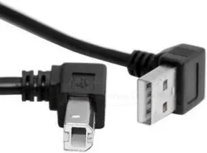 Shenzhong Down Angled USB 2.0 A Male to B Male Up Angled 90 Degree Printer Scanner HDD Cable 35cm