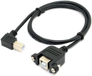 Chenyang U2-132-RI-1.0M Right angled USB B Male to Female extension cable with screws for Panel Mount 1m