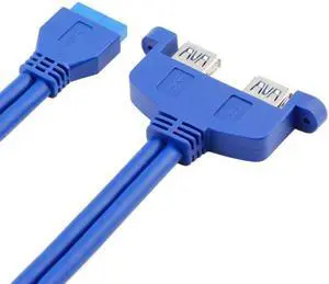 KAIBOXIXI Internal 2Pin USB 3.0 Female Mount panel  to Motherboard 20pin cable with PCI bracket