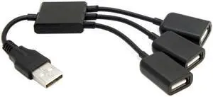 Jimier Cable USB 2.0 to 3 Ports Hub Cable Bus power For Laptop Macbook Notebook PC & Mouse & Flash Disk