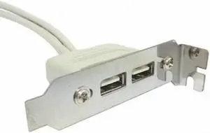 Jimier Cable Low Profile 8cm Height USB 2.0 Female Back panel to Motherboard 9pin cable with PCI bracket 30cm