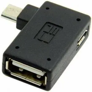 KAIBOXIXI 90 Degree Right Angled Micro USB 2.0 OTG Host Adapter with USB Power for Galaxy S3 S4 S5 Note2 Note3 Cell Phone & Tablet