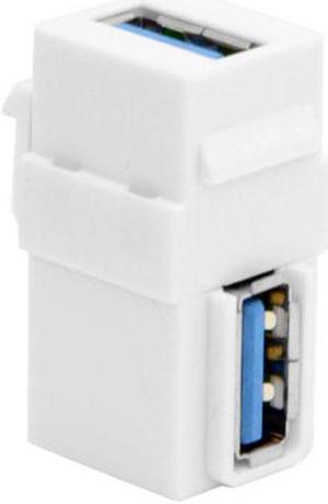 Jimier Cable 90 Degree Right Angled USB 3.0 A Female to A Female Extension Keystone Jack Coupler Adapter for Wall Plate Panel