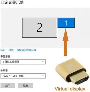 CYSM CY Virtual Display Adapter HDMI 1.4 DDC EDID Dummy Plug Headless Ghost Display Emulator 1920x1080p@60Hz