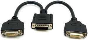 KAIBOXIXI DMS-59 Male to Dual DVI 24+5 Female Female Splitter Extension Cable for Graphics Cards & Monitor
