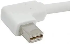 CYSM White color Left Angled 90 degree Mini DisplayPort DP Male Source to DVI Male Sink Monitor Cable 5ft 1.5m