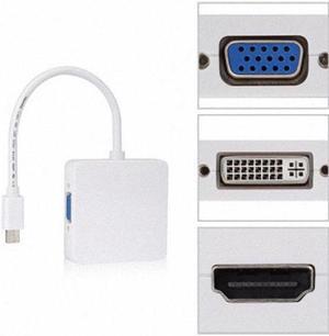 Chenyang DP-043 Square Mini DP Displayport to DVI VGA HDMI HDTV Adapter 3 in1 for Apple MacBook Air Pro iMac