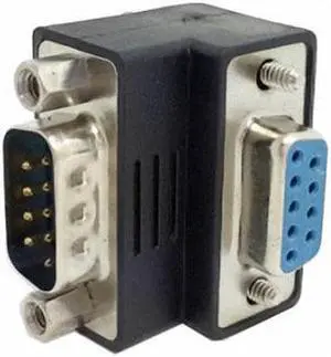 KAIBOXIXI D-Sub RS232 9Pin Male to Female Up Angled 90 Degree Extension Adapter