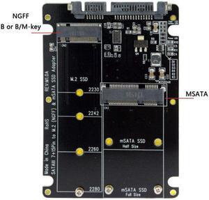 CYSM 2 in 1 Combo M.2 NGFF B-key & mSATA SSD to SATA 3.0 Adapter Converter Case Enclosure