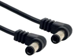 Cablecc CY PW-051 DC Power 5.5 x 2.1mm / 2.5mm Male to 5.5 2.1/2.5mm Male Plug Cable Right Angled 90 Degree 60cm