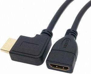 CYSM Right Angled 90 Degree Connector HDMI 1.4 with Ethernet & 3D Type A male to A female Extension Cable 0.5m
