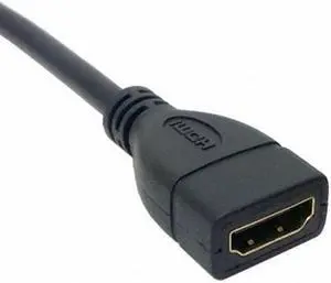 KAIBOXIXI Left Angled 90 Degree Connector HDMI 1.4 with Ethernet & 3D Type A male to A female Extension Cable 0.5m