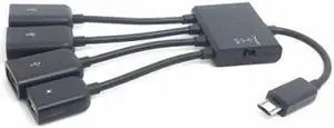 Chenyang Cable Micro USB Host OTG 3 Port Hub Adapter Cable with Power for Galaxy S5 i9600 Note3 N9000 Cell Phone & Tablet